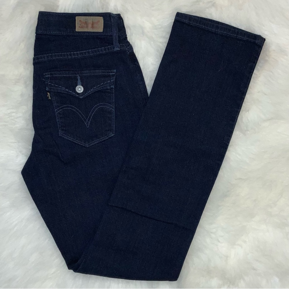 NWOT Levi’s Perfect Waist 525 Dark Blue Straight Leg Women's Jeans - Picture 4 of 14